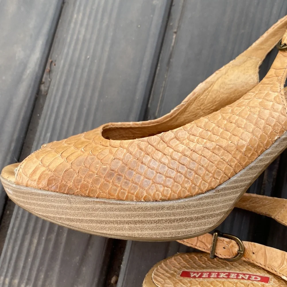 Weekend leather fish-scale heels - Picture 7 of 14